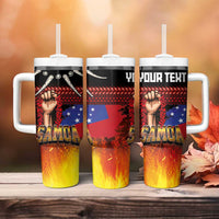 Personalised Samoan Spirit - Samoa Tribal Heritage Tumbler With Handle LT03 - Polynesian Pride