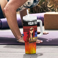 Personalised Samoan Spirit - Samoa Tribal Heritage Tumbler With Handle LT03 - Polynesian Pride