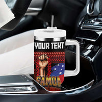 Personalised Samoan Spirit - Samoa Tribal Heritage Tumbler With Handle LT03 - Polynesian Pride