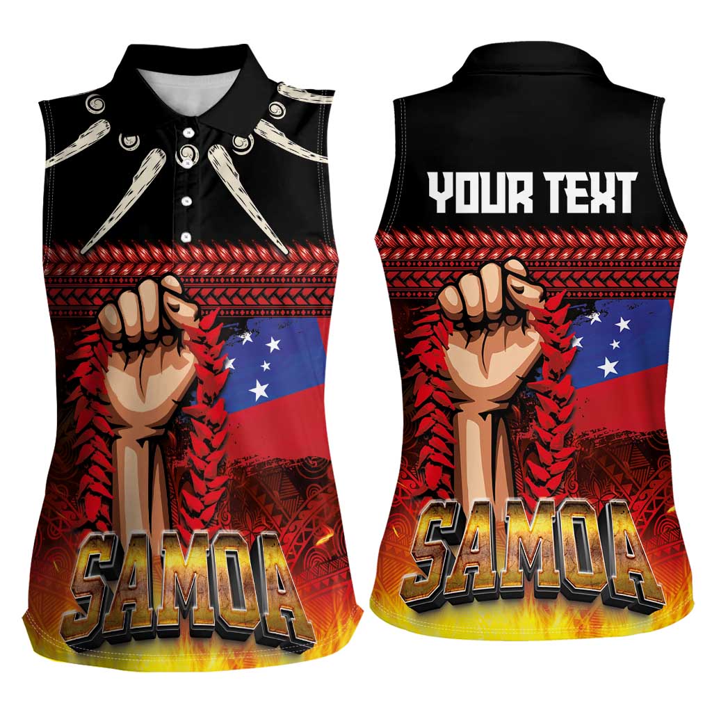 Personalised Samoan Spirit - Samoa Tribal Heritage Women Sleeveless Polo Shirt