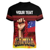 Personalised Samoan Spirit - Samoa Tribal Heritage Women V-Neck T-Shirt LT03 - Polynesian Pride