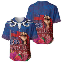 Proud of Samoa Baseball Jersey Ula Nifo with Samoa 685 and Hibiscus Tapa Tribal Pattern LT03 - Polynesian Pride