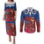Proud of Samoa Couples Matching Puletasi and Long Sleeve Button Shirt Ula Nifo with Samoa 685 and Hibiscus Tapa Tribal Pattern