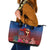 Proud of Samoa Leather Tote Bag Ula Nifo with Samoa 685 and Hibiscus Tapa Tribal Pattern