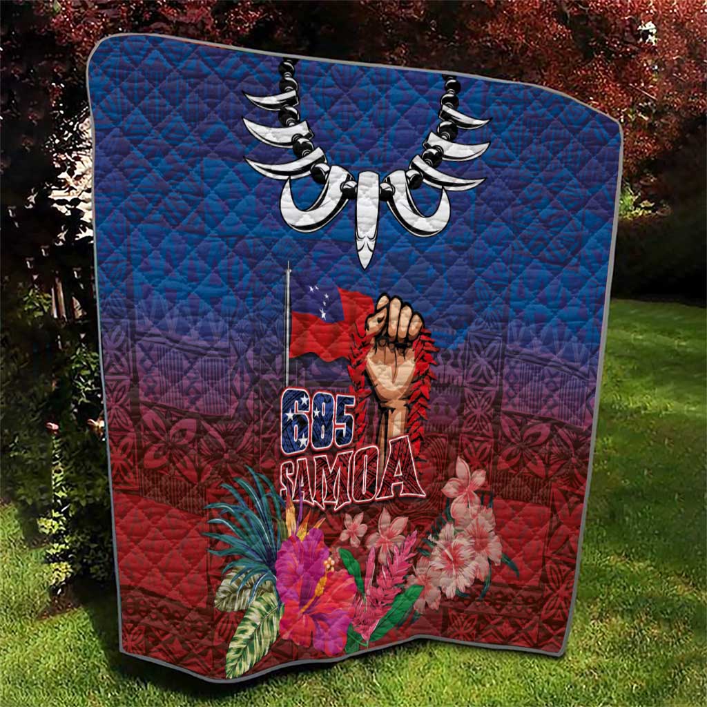 Proud of Samoa Quilt Ula Nifo with Samoa 685 and Hibiscus Tapa Tribal Pattern