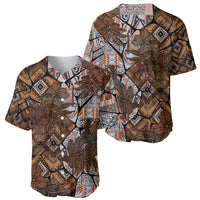 Fiji Masi Tapa Tribal Baseball Jersey Old Hibiscus Vintage Style LT03 - Polynesian Pride
