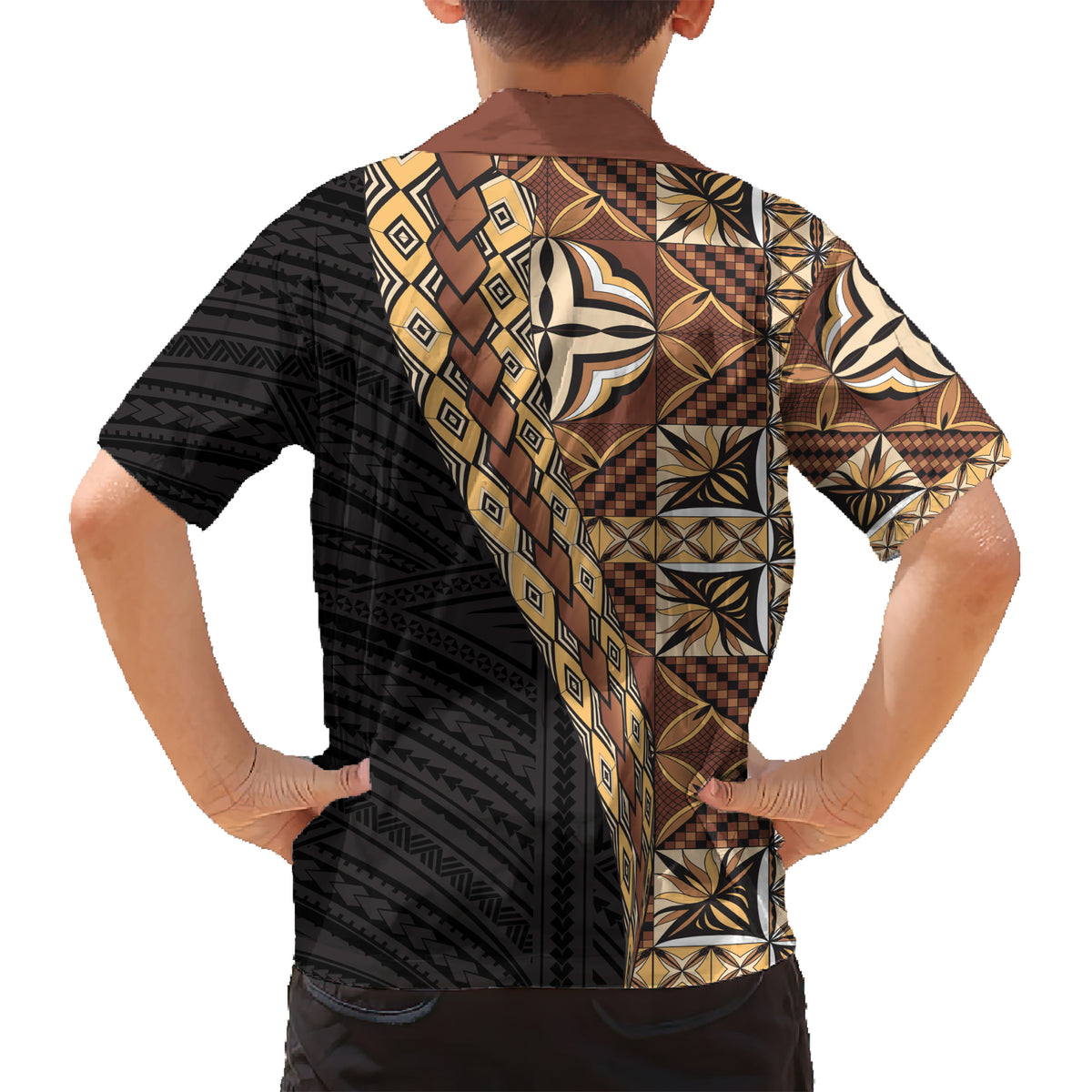 Samoan Siapo Hawaiian Shirt Tatau Pattern Half Style Retro Mode LT03 - Polynesian Pride