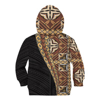Samoan Siapo Kid Hoodie Tatau Pattern Half Style Retro Mode LT03 - Polynesian Pride