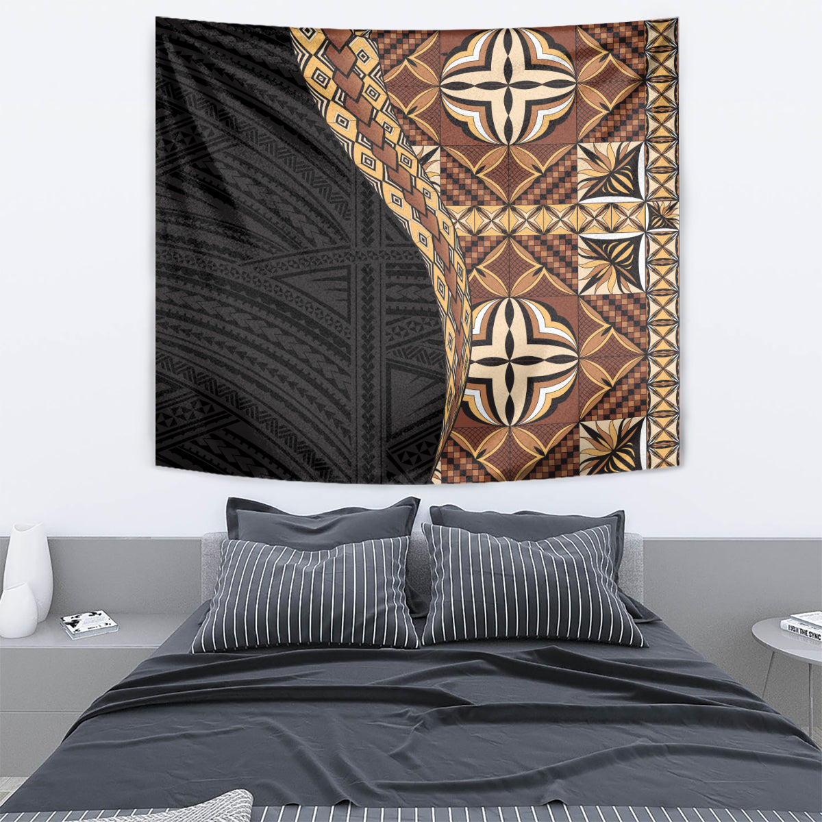 Samoan Siapo Tapestry Tatau Pattern Half Style Retro Mode LT03 - Polynesian Pride