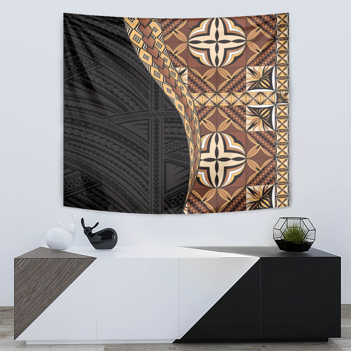 Samoan Siapo Tapestry Tatau Pattern Half Style Retro Mode LT03 - Polynesian Pride
