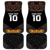 Custom New Zealand Rugby Car Mats Black Fern Maori Tribal Pattern