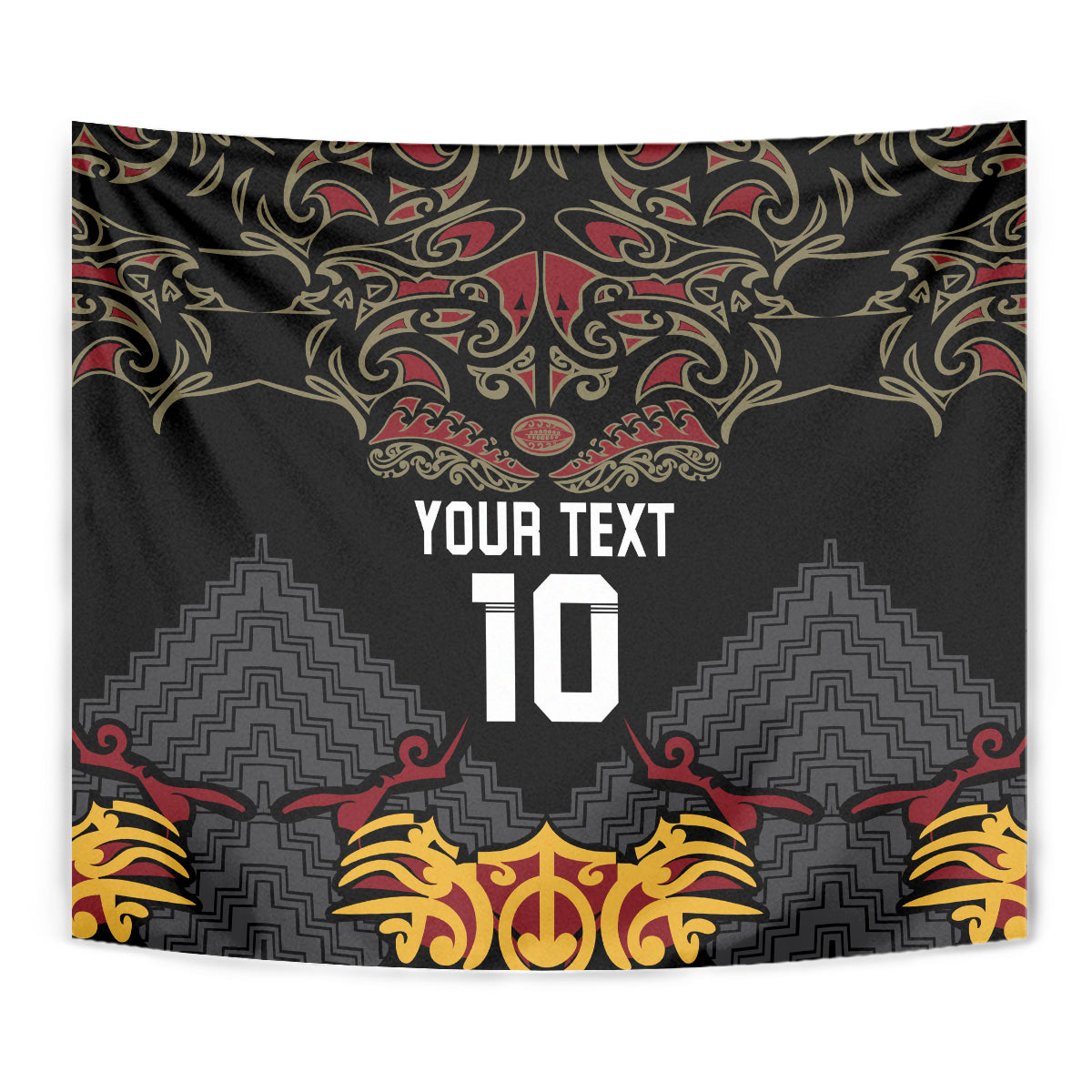 Custom New Zealand Rugby Tapestry Black Fern Maori Tribal Pattern