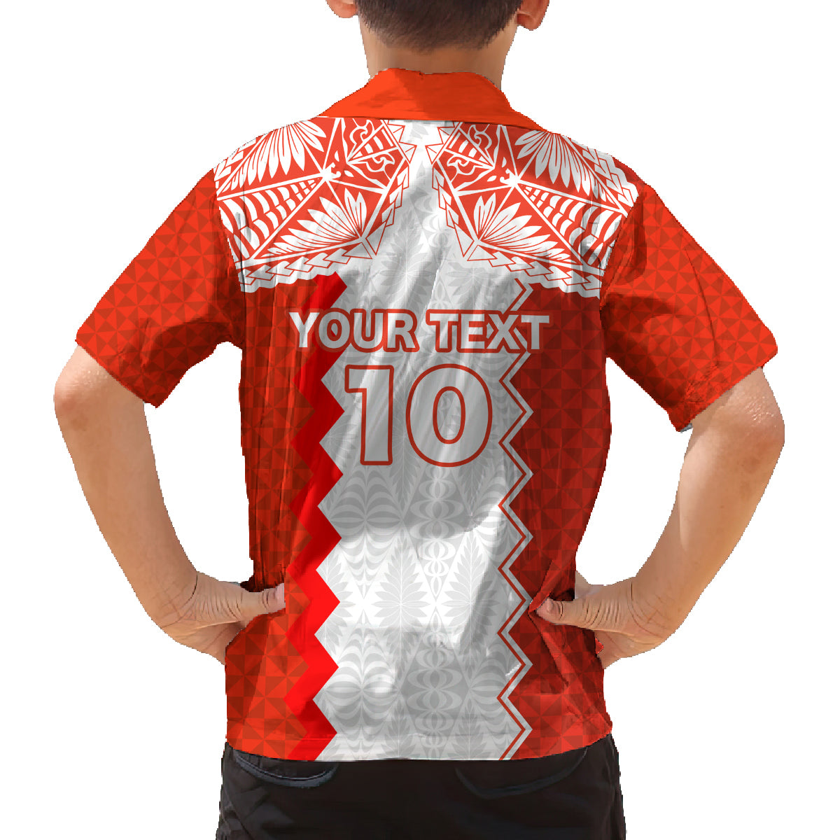Custom Tonga Rugby Family Matching Off Shoulder Maxi Dress and Hawaiian Shirt Ikale Tahi Ngatu Tribal Pattern LT03 - Polynesian Pride