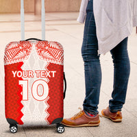 Custom Tonga Rugby Luggage Cover Ikale Tahi Ngatu Tribal Pattern LT03 Orange - Polynesian Pride
