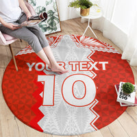 Custom Tonga Rugby Round Carpet Ikale Tahi Ngatu Tribal Pattern LT03 - Polynesian Pride