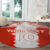 Custom Tonga Rugby Round Carpet Ikale Tahi Ngatu Tribal Pattern LT03 - Polynesian Pride