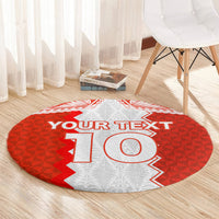 Custom Tonga Rugby Round Carpet Ikale Tahi Ngatu Tribal Pattern LT03 - Polynesian Pride
