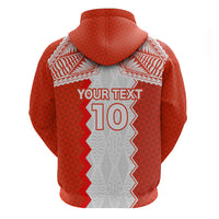 Custom Tonga Rugby Zip Hoodie Ikale Tahi Ngatu Tribal Pattern LT03 - Polynesian Pride
