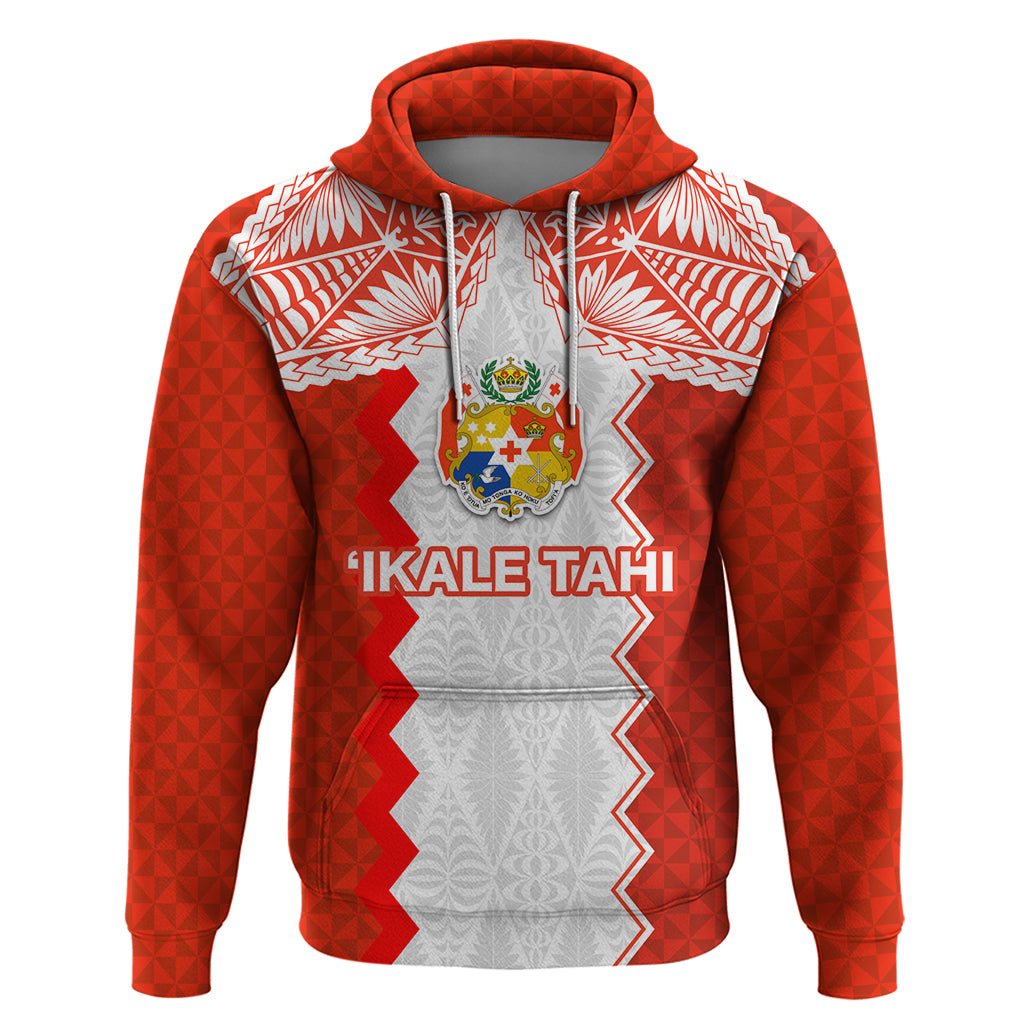 Custom Tonga Rugby Zip Hoodie Ikale Tahi Ngatu Tribal Pattern LT03 Pullover Hoodie Orange - Polynesian Pride