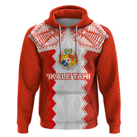 Custom Tonga Rugby Zip Hoodie Ikale Tahi Ngatu Tribal Pattern LT03 Pullover Hoodie Orange - Polynesian Pride