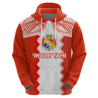 Custom Tonga Rugby Zip Hoodie Ikale Tahi Ngatu Tribal Pattern LT03 - Polynesian Pride