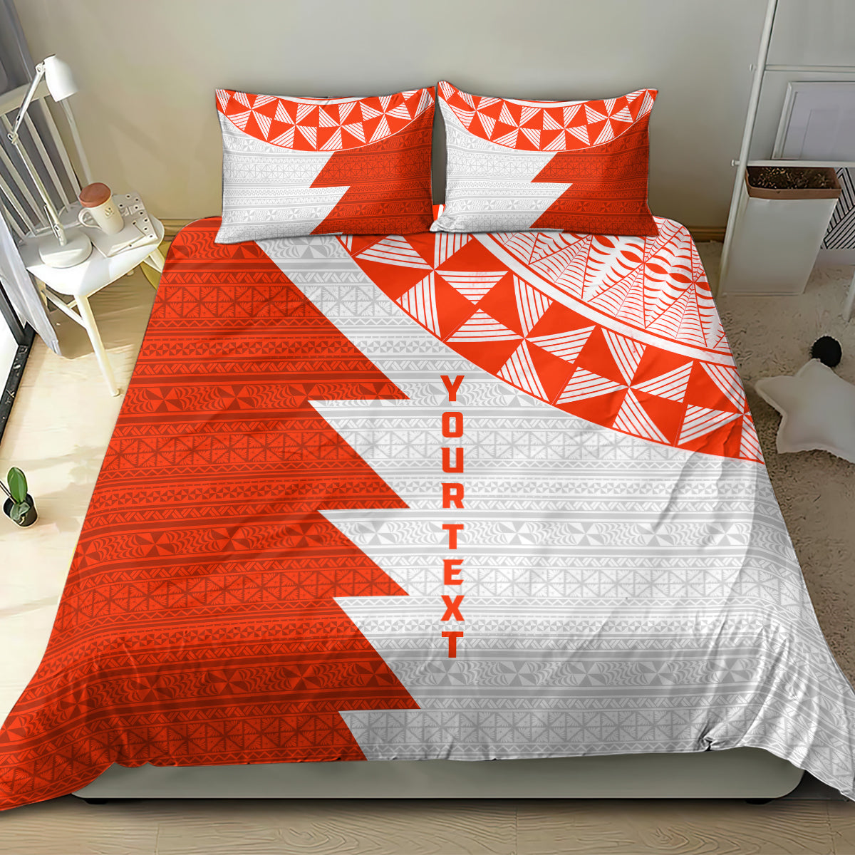 Custom Tonga Rugby Bedding Set Ikale Tahi Ngatu Tribal Pattern Half Style