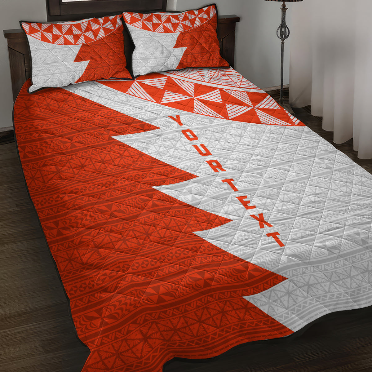Custom Tonga Rugby Quilt Bed Set Ikale Tahi Ngatu Tribal Pattern Half Style
