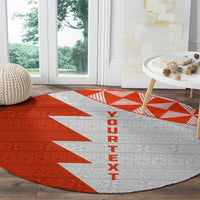 Custom Tonga Rugby Round Carpet Ikale Tahi Ngatu Tribal Pattern Half Style LT03 - Polynesian Pride