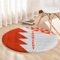 Custom Tonga Rugby Round Carpet Ikale Tahi Ngatu Tribal Pattern Half Style LT03 - Polynesian Pride