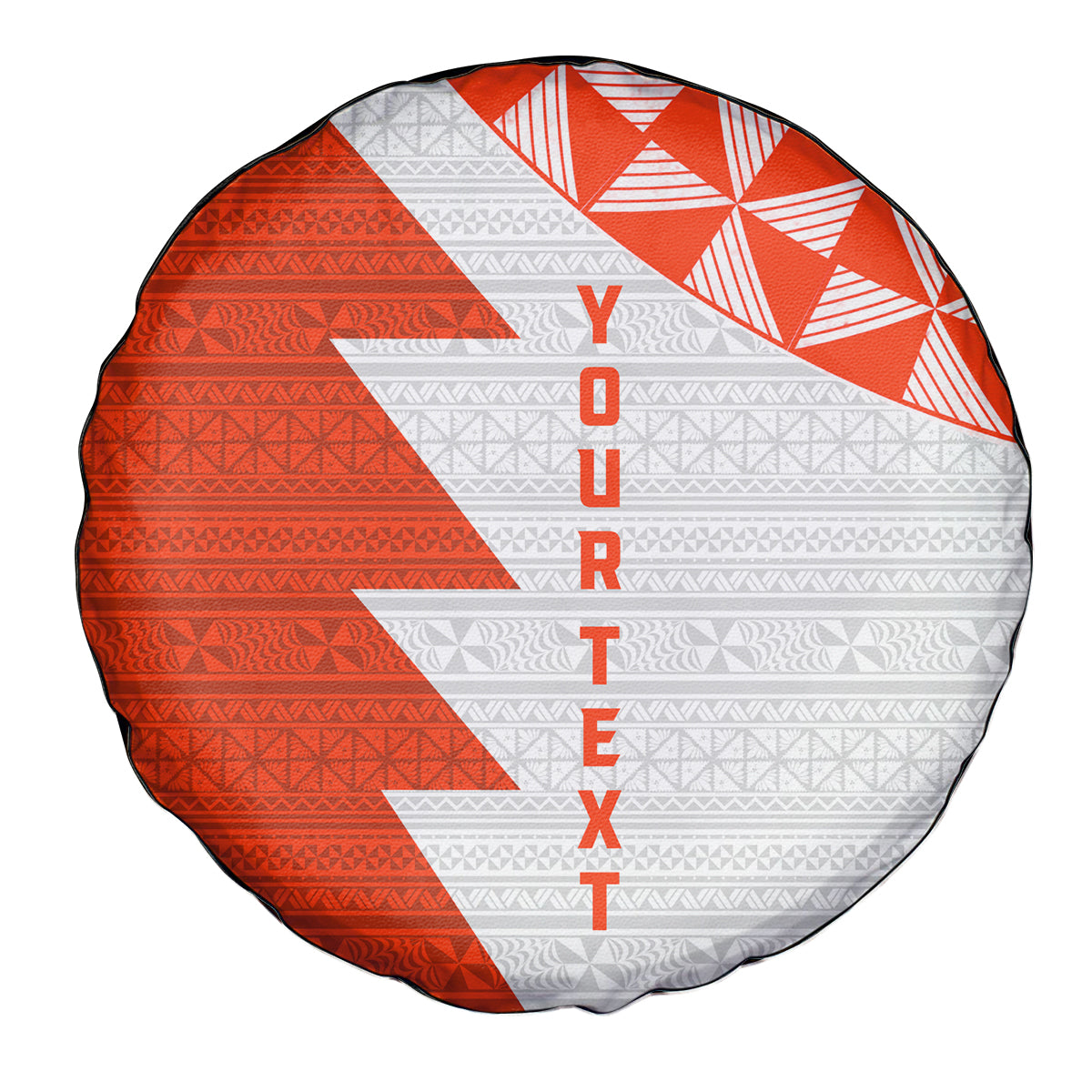 Custom Tonga Rugby Spare Tire Cover Ikale Tahi Ngatu Tribal Pattern Half Style
