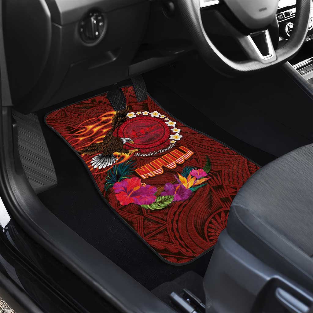 American Samoa Manulele Tausala Nu'uuli Car Mats Tatau Art Pattern with Tropical Plants LT03 - Polynesian Pride
