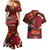 American Samoa Manulele Tausala Nu'uuli Couples Matching Mermaid Dress and Hawaiian Shirt Tatau Art Pattern with Tropical Plants