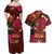 American Samoa Manulele Tausala Nu'uuli Couples Matching Off Shoulder Maxi Dress and Hawaiian Shirt Tatau Art Pattern with Tropical Plants