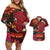 American Samoa Manulele Tausala Nu'uuli Couples Matching Off Shoulder Short Dress and Hawaiian Shirt Tatau Art Pattern with Tropical Plants