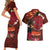 American Samoa Manulele Tausala Nu'uuli Couples Matching Short Sleeve Bodycon Dress and Hawaiian Shirt Tatau Art Pattern with Tropical Plants