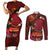American Samoa Manulele Tausala Nu'uuli Couples Matching Short Sleeve Bodycon Dress and Long Sleeve Button Shirt Tatau Art Pattern with Tropical Plants