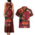 American Samoa Manulele Tausala Nu'uuli Couples Matching Tank Maxi Dress and Hawaiian Shirt Tatau Art Pattern with Tropical Plants