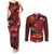 American Samoa Manulele Tausala Nu'uuli Couples Matching Tank Maxi Dress and Long Sleeve Button Shirt Tatau Art Pattern with Tropical Plants