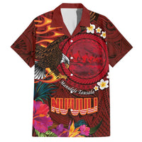 American Samoa Manulele Tausala Nu'uuli Hawaiian Shirt Tatau Art Pattern with Tropical Plants