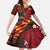 American Samoa Manulele Tausala Nu'uuli Kid Short Sleeve Dress Tatau Art Pattern with Tropical Plants