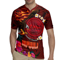 American Samoa Manulele Tausala Nu'uuli Rugby Jersey Tatau Art Pattern with Tropical Plants LT03 - Polynesian Pride