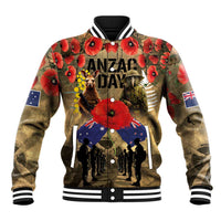 Australia and New Zealand ANZAC Day Baseball Jacket Kangaroo and Kiwi Bird Soldier-Honor and Remember Vintage Style