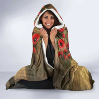 Australia and New Zealand ANZAC Day Hooded Blanket Kangaroo and Kiwi Bird Soldier-Honor and Remember Vintage Style