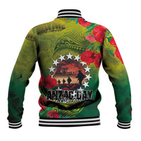 Cook Islands ANDAC Day Baseball Jacket Honor and Remember Soliders-Forever in My Thoughts Grunge Style
