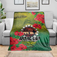 Cook Islands ANDAC Day Blanket Honor and Remember Soliders-Forever in My Thoughts Grunge Style