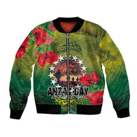 Cook Islands ANDAC Day Bomber Jacket Honor and Remember Soliders-Forever in My Thoughts Grunge Style