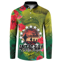 Cook Islands ANDAC Day Button Sweatshirt Honor and Remember Soliders-Forever in My Thoughts Grunge Style