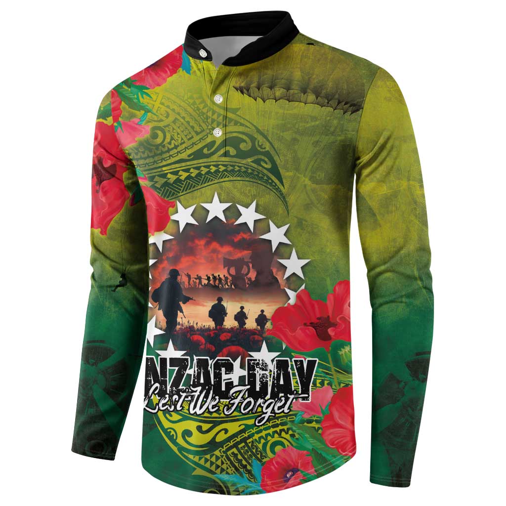 Cook Islands ANDAC Day Button Sweatshirt Honor and Remember Soliders-Forever in My Thoughts Grunge Style