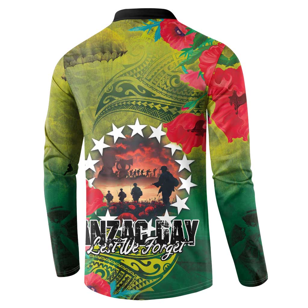 Cook Islands ANDAC Day Button Sweatshirt Honor and Remember Soliders-Forever in My Thoughts Grunge Style