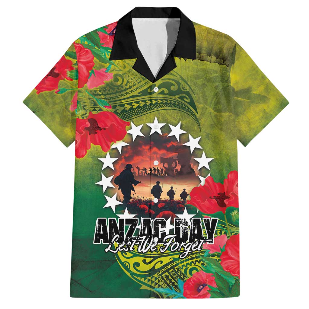 Cook Islands ANDAC Day Family Matching Tank Maxi Dress and Hawaiian Shirt Honor and Remember Soliders-Forever in My Thoughts Grunge Style